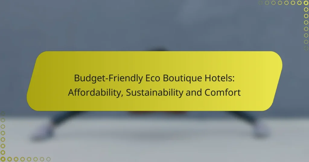Budget-Friendly Eco Boutique Hotels: Affordability, Sustainability and Comfort