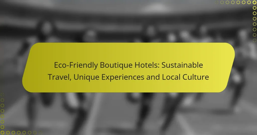Eco-Friendly Boutique Hotels: Sustainable Travel, Unique Experiences and Local Culture