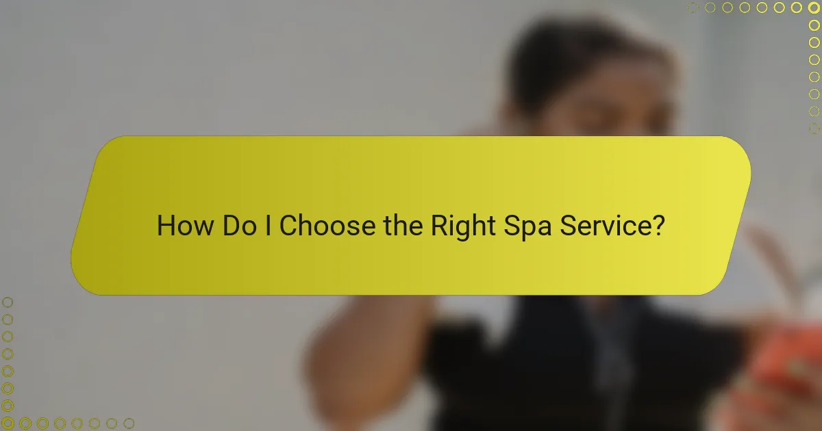 How Do I Choose the Right Spa Service?