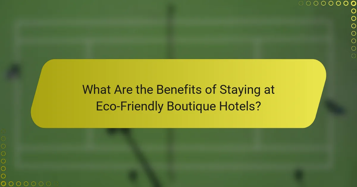 What Are the Benefits of Staying at Eco-Friendly Boutique Hotels?