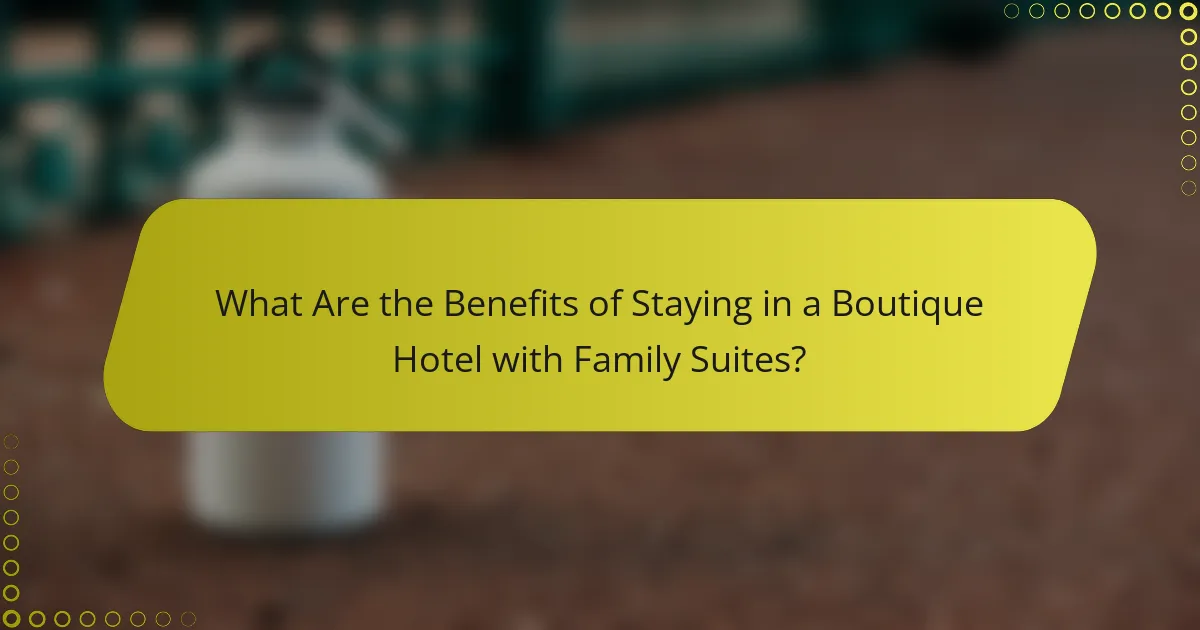 What Are the Benefits of Staying in a Boutique Hotel with Family Suites?
