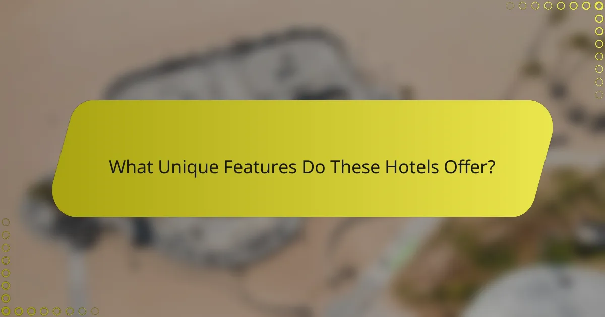 What Unique Features Do These Hotels Offer?